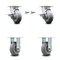 Service Caster 5 Inch Kingpinless Thermoplastic Wheel Caster Brake & Swivel Lock 2 Rigid, 2PK SCC-KP30S520-TPRRD-SLB-BSL-2-R-2 - alternate 1